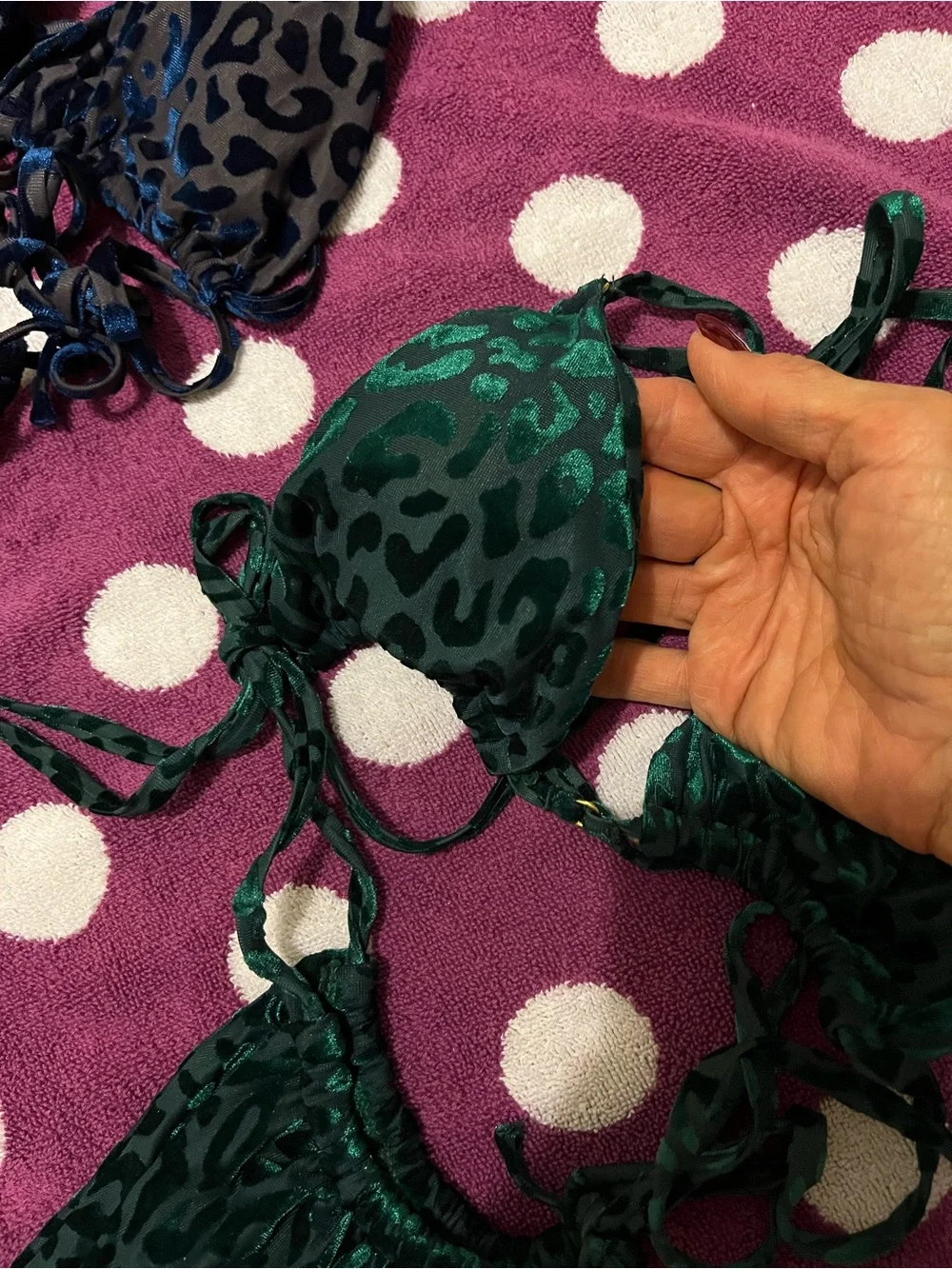 Leopard Print Triangle Bikini Set - Multiple Colors